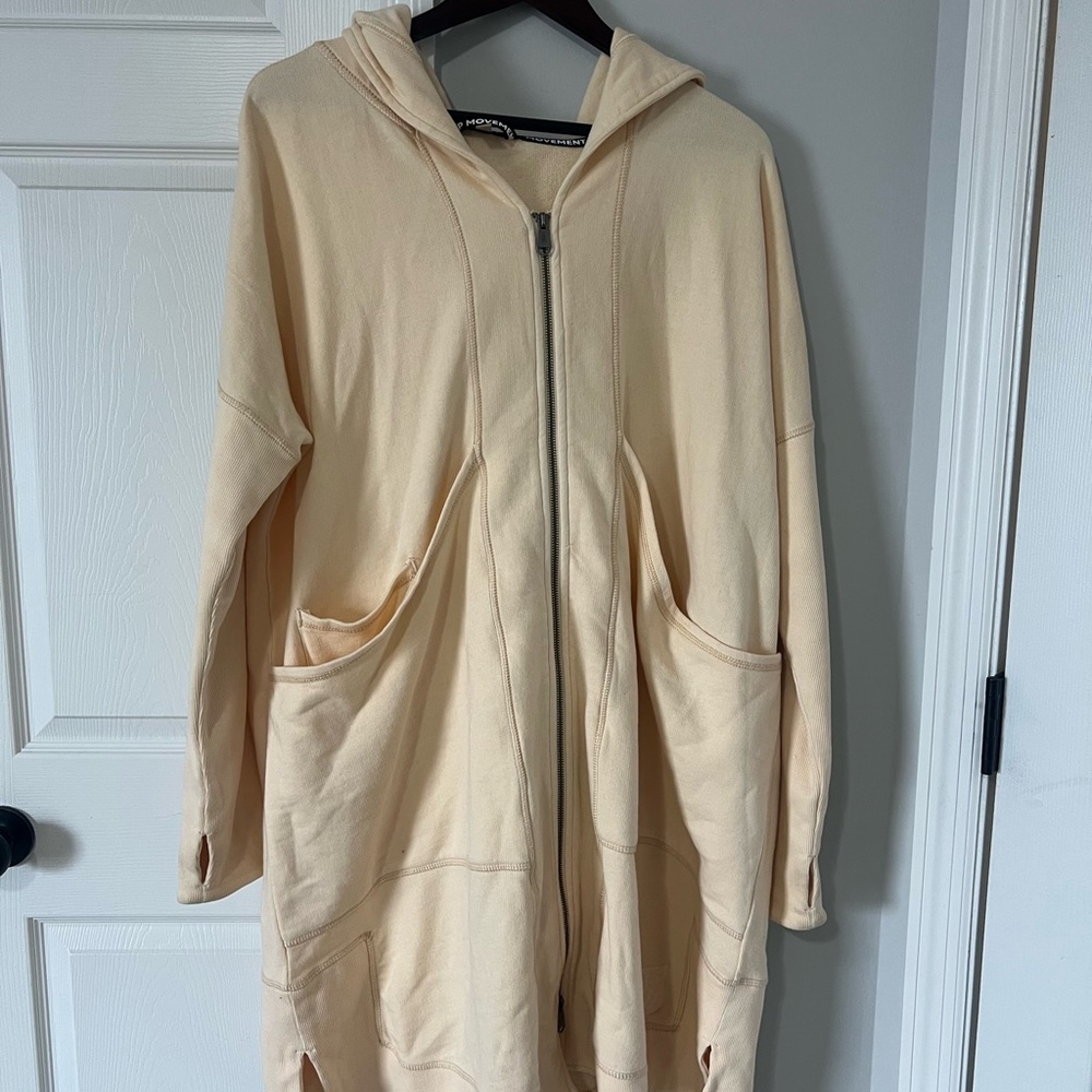FP Movement by Free People Cream Hooded Cardigan